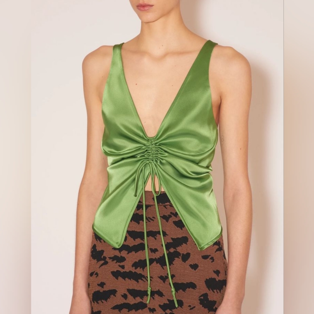 Nanushka Klara drawstring satin top